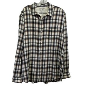 Horny Toad Organic Cotton Plaid Long Sleeve Button Down Shirt Inside‎ Pocket XL
